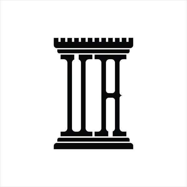 Μονόγραμμα Λογότυπου Σχήμα Πυλώνα Λευκό Φόντο Πρότυπο Σχεδιασμού — Διανυσματικό Αρχείο