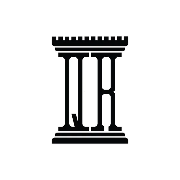 Μονόγραμμα Logo Σχήμα Πυλώνα Λευκό Φόντο Πρότυπο Σχεδιασμού — Διανυσματικό Αρχείο