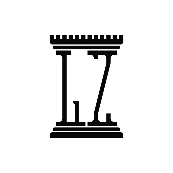 Monogramme Logo Avec Modèle Conception Fond Blanc Forme Pilier — Image vectorielle