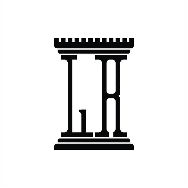 Logo Monogramm Mit Säulenform Weißer Hintergrund Design Vorlage — Stockvektor