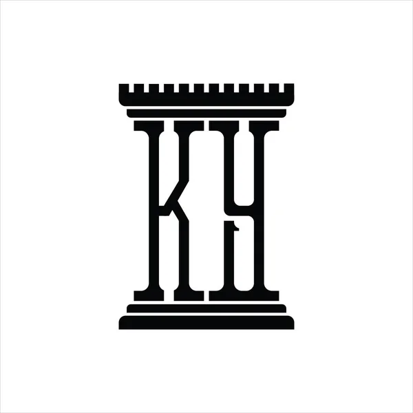 Монограма Логотипу Формою Стовпа Білого Фону Шаблон Дизайну — стоковий вектор