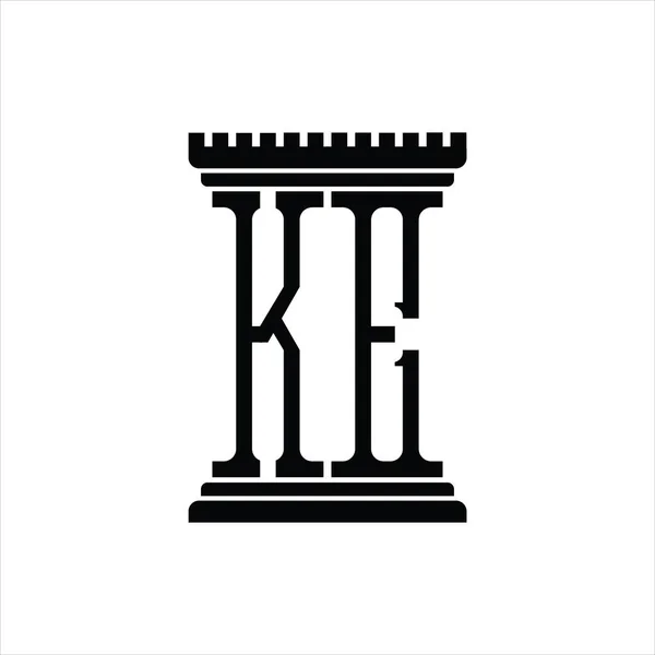 Монограма Логотипу Стовпчиковою Формою Білого Фону Шаблон Дизайну — стоковий вектор
