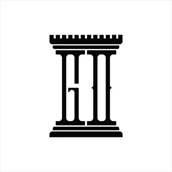 Logo Монограма Шаблоном Дизайну Білого Фону Стовпа — стоковий вектор