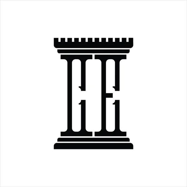Λογότυπο Μονόγραμμα Σχήμα Πυλώνα Λευκό Φόντο Πρότυπο Σχεδιασμού — Διανυσματικό Αρχείο