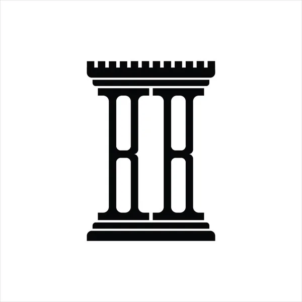 柱形の白い背景デザインテンプレートとBbロゴモノグラム — ストックベクタ