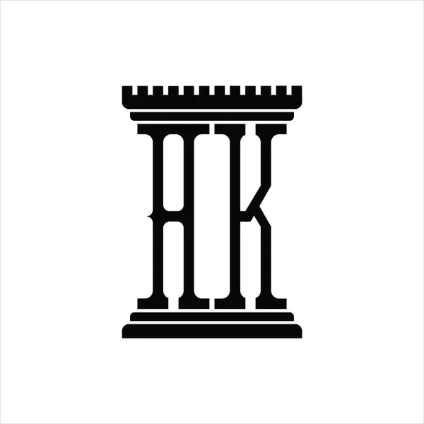 Логотип Монограма Стовпчастою Формою Білого Фону Шаблон Дизайну — стоковий вектор