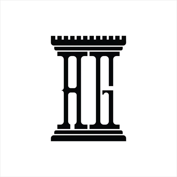 Монограма Логотипу Стовпчиковою Формою Білого Фону Шаблон Дизайну — стоковий вектор
