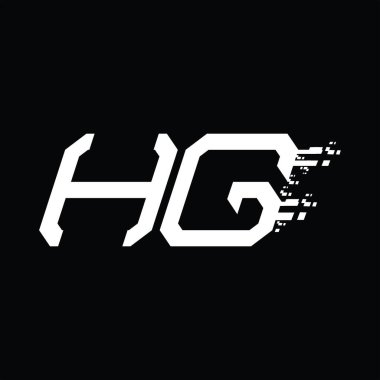 HG logo monogramı soyut hız teknolojisi kara zemin tasarım şablonu