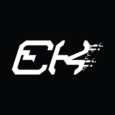 Logo monogram soyut hız teknolojisi kara zemin tasarım şablonu