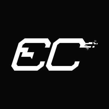 Logo monogram soyut hız teknolojisi kara zemin tasarım şablonu