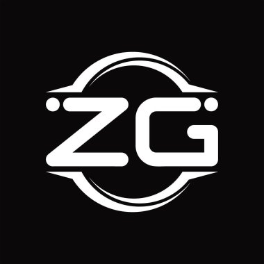 ZG Logo monogram with circle rounded slice shape blackground design template