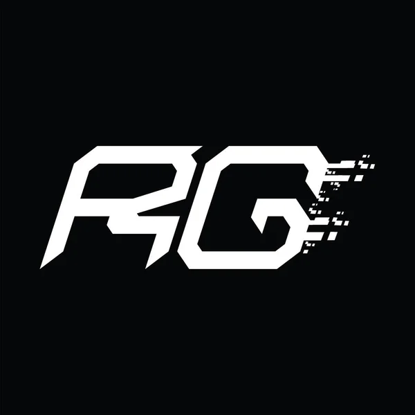 Rgロゴモノグラム抽象速度技術ブラックグランドデザインテンプレート — ストックベクタ