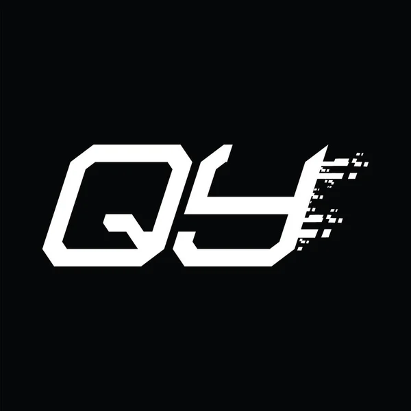 Qy标志简写抽象速度技术黑地设计模板 — 图库矢量图片