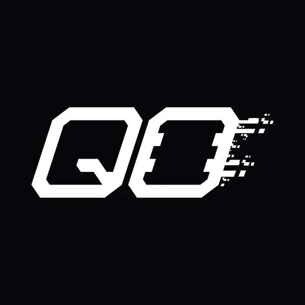 Qo标志简写抽象速度技术黑地设计模板 — 图库矢量图片