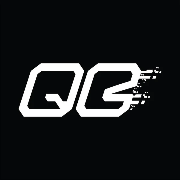 Qb标志简写抽象速度技术黑地设计模板 — 图库矢量图片