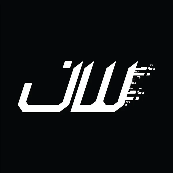 Jwロゴモノグラム抽象速度技術ブラックグランドデザインテンプレート — ストックベクタ