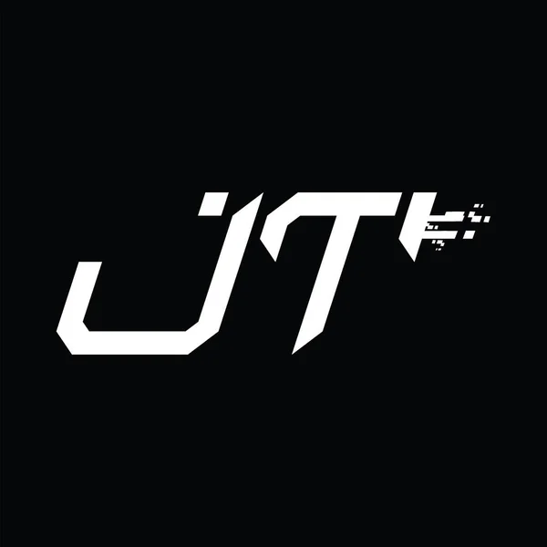 Jt标志简写抽象速度技术黑地设计模板 — 图库矢量图片