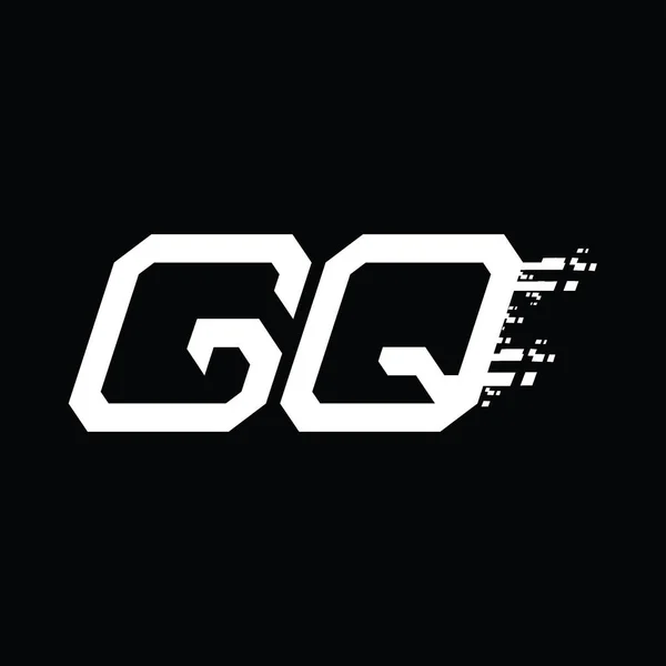 Gqロゴモノグラム抽象速度技術ブラックグランドデザインテンプレート — ストックベクタ