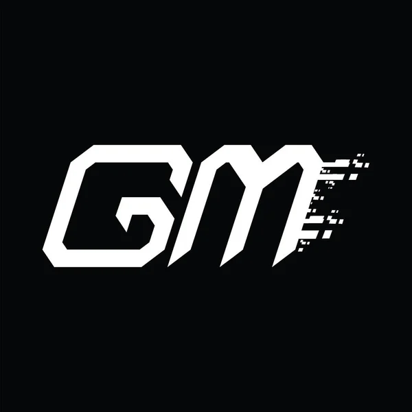 Gmロゴモノグラム抽象速度技術ブラックグランドデザインテンプレート — ストックベクタ