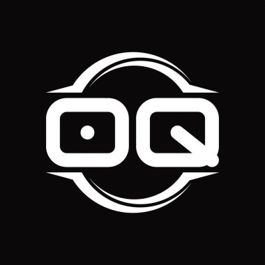 OQ Logo monogram with circle rounded slice shape blackground design template