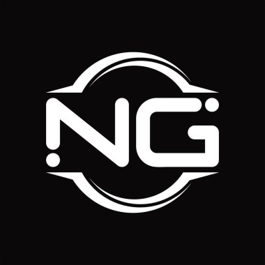NG Logo monogram with circle rounded slice shape blackground design template