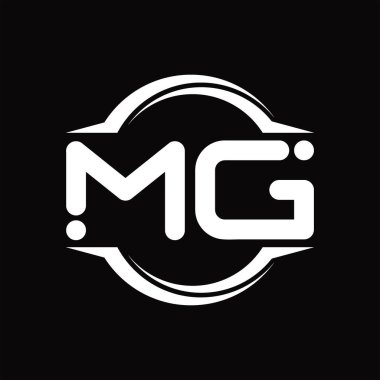 MG Logo monogram with circle rounded slice shape blackground design template