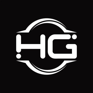 HG Logo monogram with circle rounded slice shape blackground design template