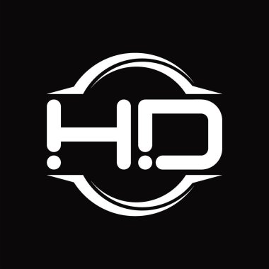 HD Logo monogram with circle rounded slice shape blackground design template