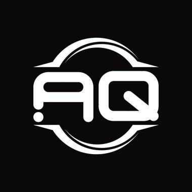 Logo monogram with circle rounded slice shape blackground design template