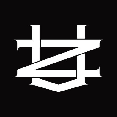 ZV Logo monogram with vintage overlapping linked style on white design template