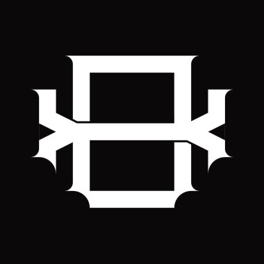 XO Logo monogram with vintage overlapping linked style on white design template