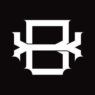 XB Logo monogram with vintage overlapping linked style on white design template
