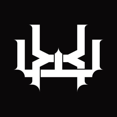 WX Logo monogram with vintage overlapping linked style on white design template