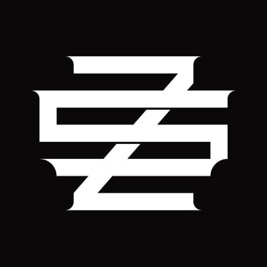 SZ Logo monogram with vintage overlapping linked style on white design template