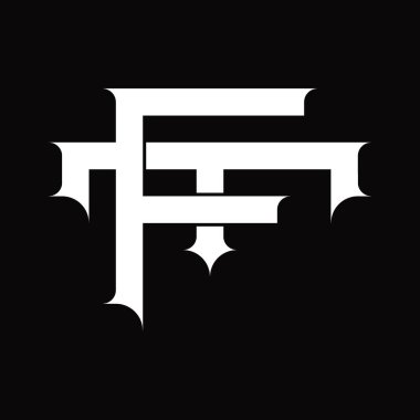 TF Logo monogram with vintage overlapping linked style on white design template