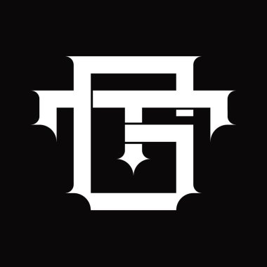 TG Logo monogram with vintage overlapping linked style on white design template