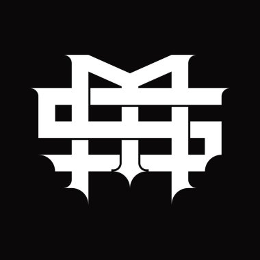 SM Logo monogram with vintage overlapping linked style on white design template