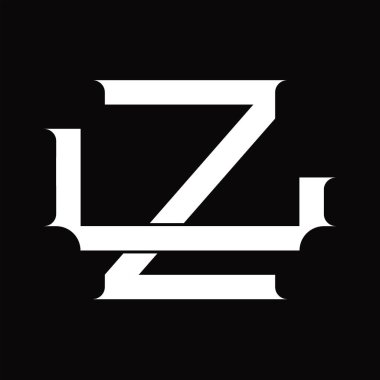 Beyaz tasarım şablonunda üstüste binen vintage bağlı LZ logo monogramı