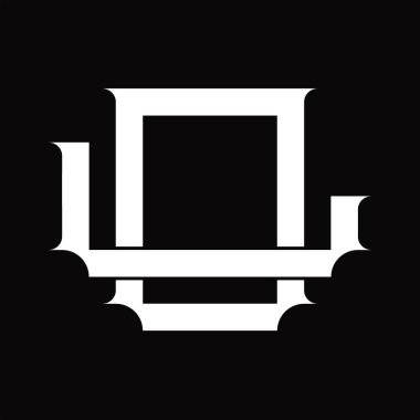 LO Logo monogramı beyaz tasarım şablonunda üst üste binen vintage biçiminde