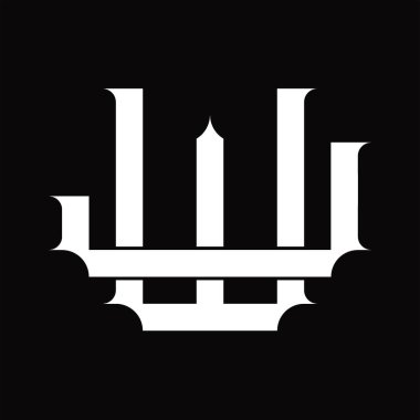 Beyaz tasarım şablonunda üst üste binen klasik biçimli JW Logo monogramı