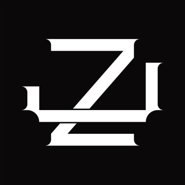 Beyaz tasarım şablonunda üst üste binen klasik biçimli JZ logo monogramı