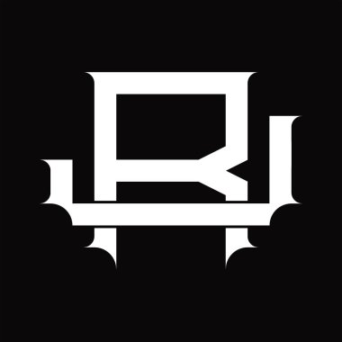Beyaz tasarım şablonunda üst üste binen klasik biçimli JR Logo monogramı