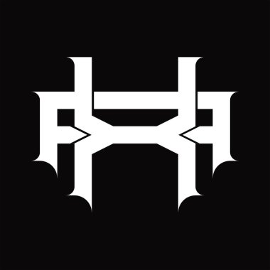 Beyaz tasarım şablonunda üst üste binen klasik biçimli AX Logo monogramı