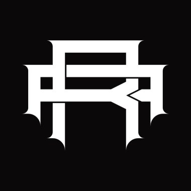 AR Logo monogramı beyaz tasarım şablonunda üst üste binen klasik biçime sahip