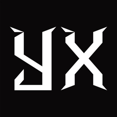 Dilimlenmiş siyah zemin tasarım şablonlu YX Logo monogramı