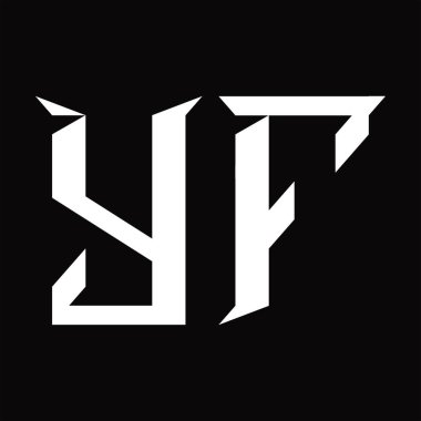Dilimlenmiş siyah zemin dizayn şablonlu YF logo monogramı