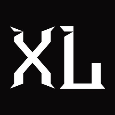 Dilimlenmiş siyah zemin tasarım şablonlu XL Logo monogramı