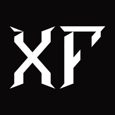 Dilimlenmiş siyah zemin tasarım şablonlu XF Logo monogramı