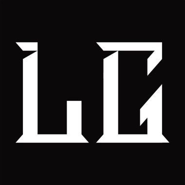 Dilimlenmiş siyah zemin tasarım şablonlu LG logo monogramı