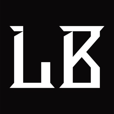 Dilimlenmiş siyah zemin tasarım şablonlu LB logo monogramı